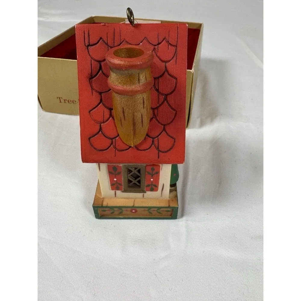Hallmark Tree Trimmer Ornament Happy Holidays 1977 House Christmas Vintage